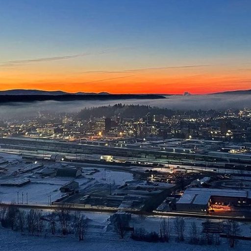 Prince George night time skyline.